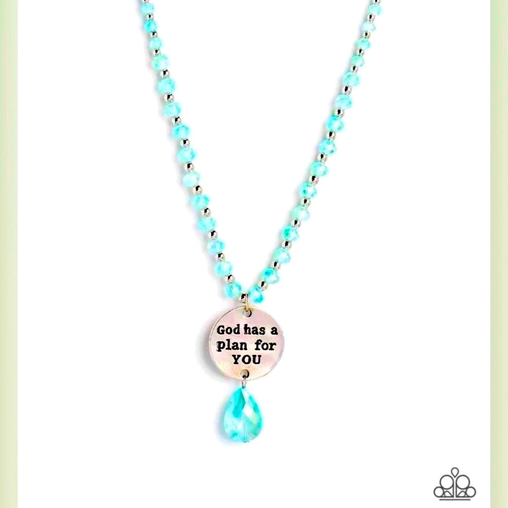 🩵🙏🩵 “PRICELESS PLAN” BLUE CRYSTAL NECKLACE ~ PAPARAZZI❗️BEAUTIFUL❗️🩵🙏🩵 - Picture 2 of 6